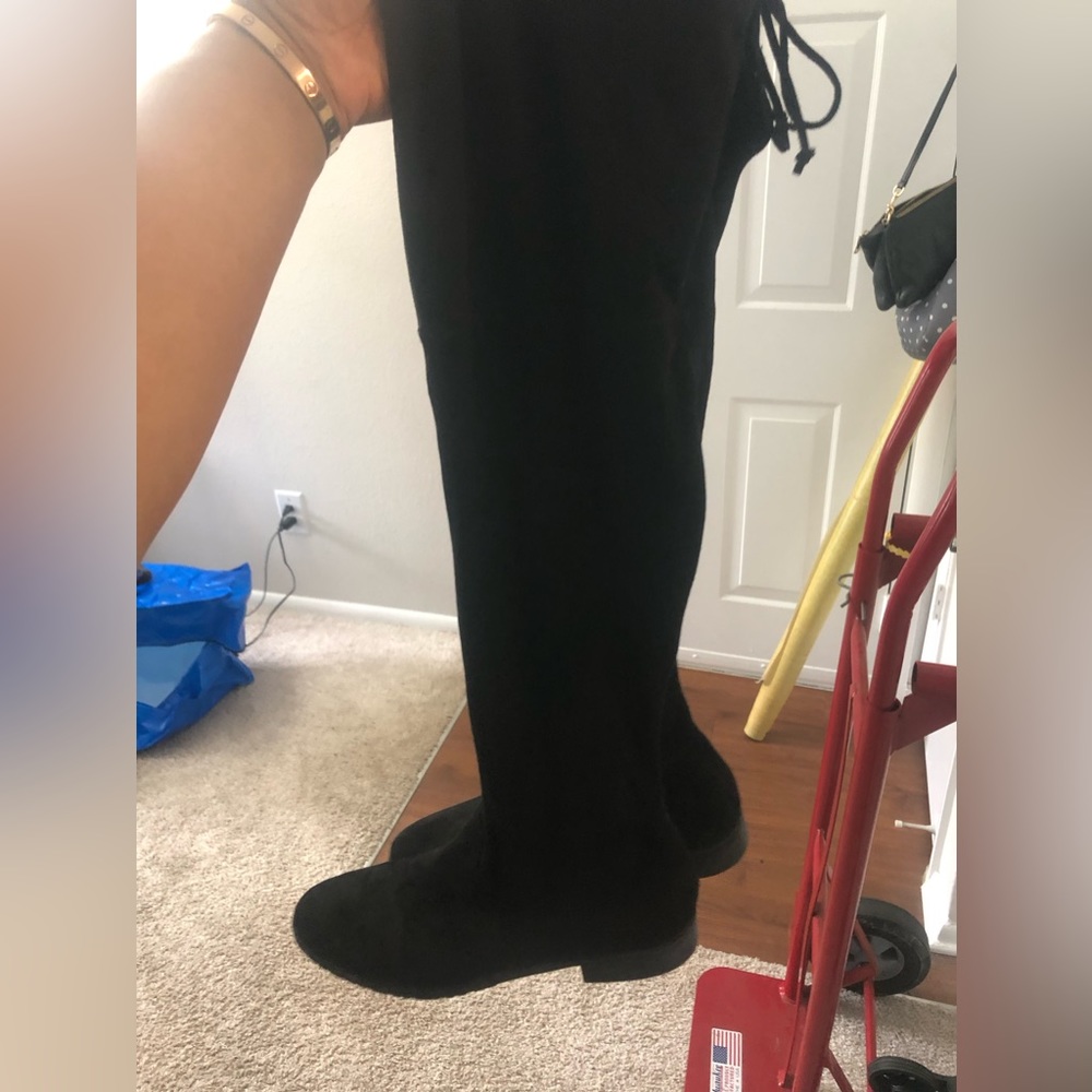 Black knee high boots